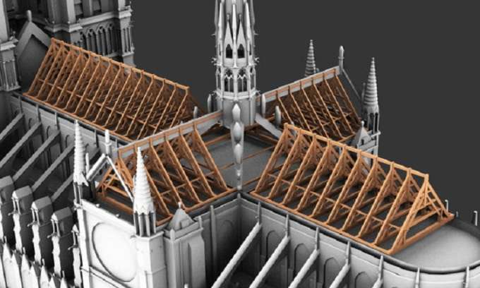 Kỹ thuật Trung Cổ giúp khôi phục mái nhà thờ Đức Bà